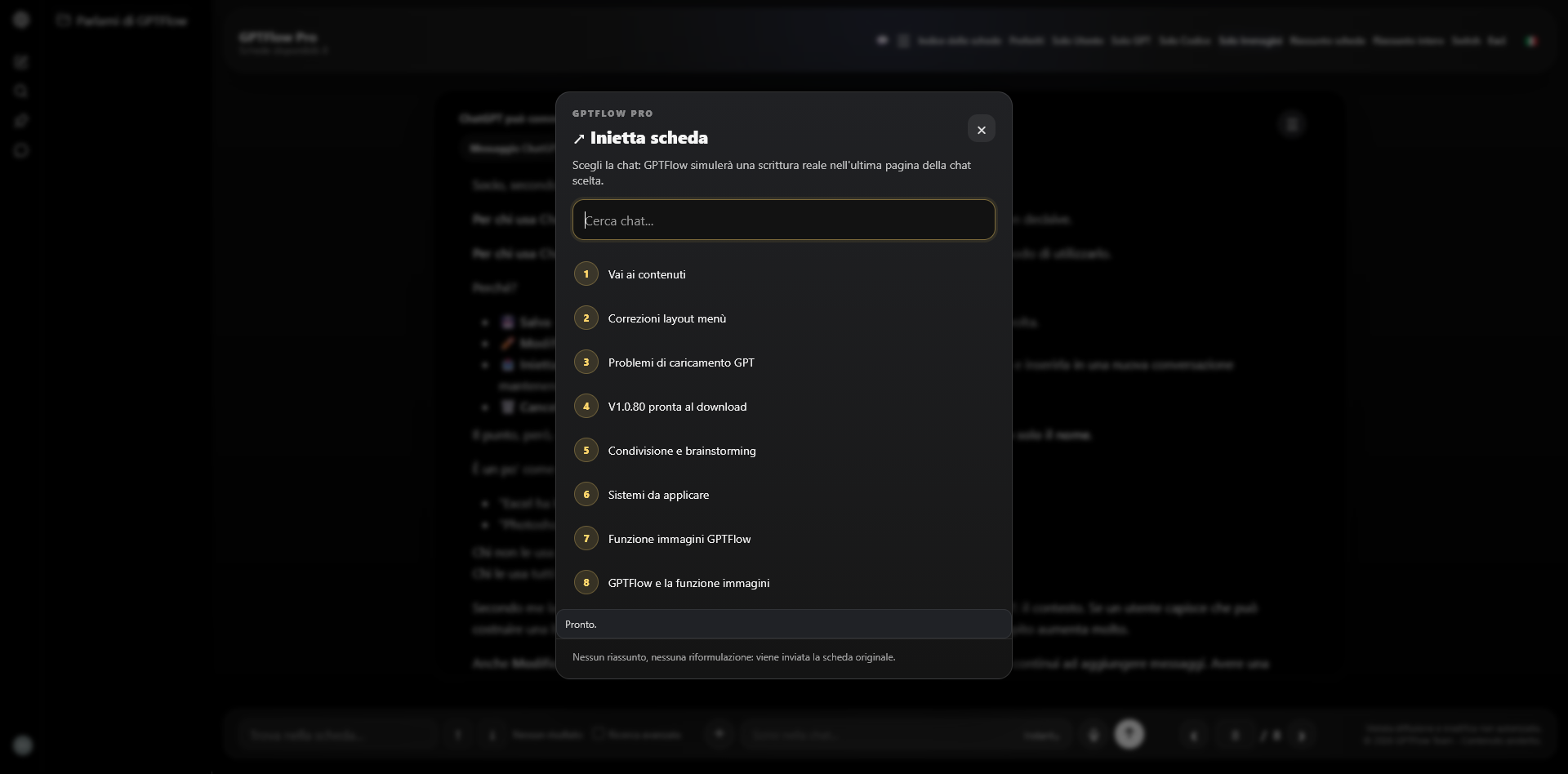 Inietta scheda GPTFlow