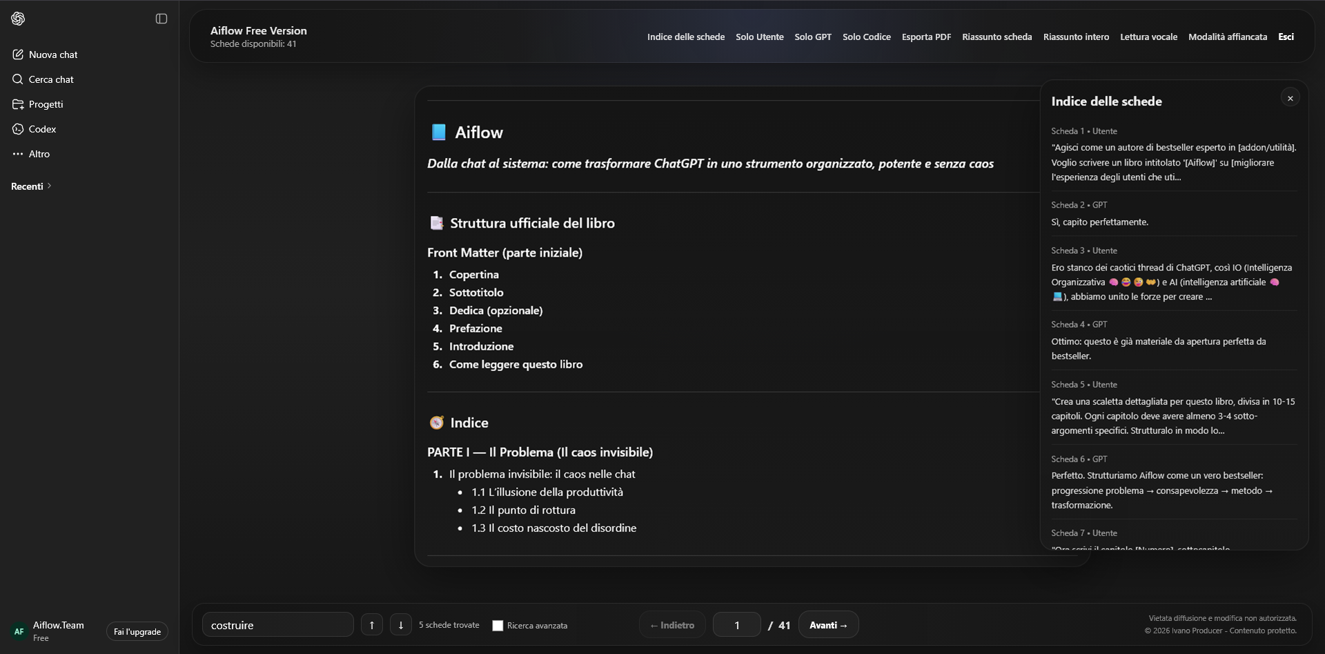 Anteprima interfaccia GPTFlow